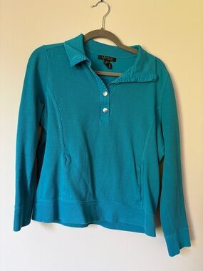 Lauren Ralph Lauren Teal Long-Sleeve Polo Sweatshirt
